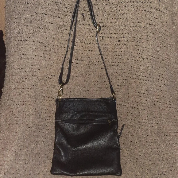 AVORIO-Black Leather Shoulder/Crossbody Bag-Italy-Near Mint - Picture 4 of 6